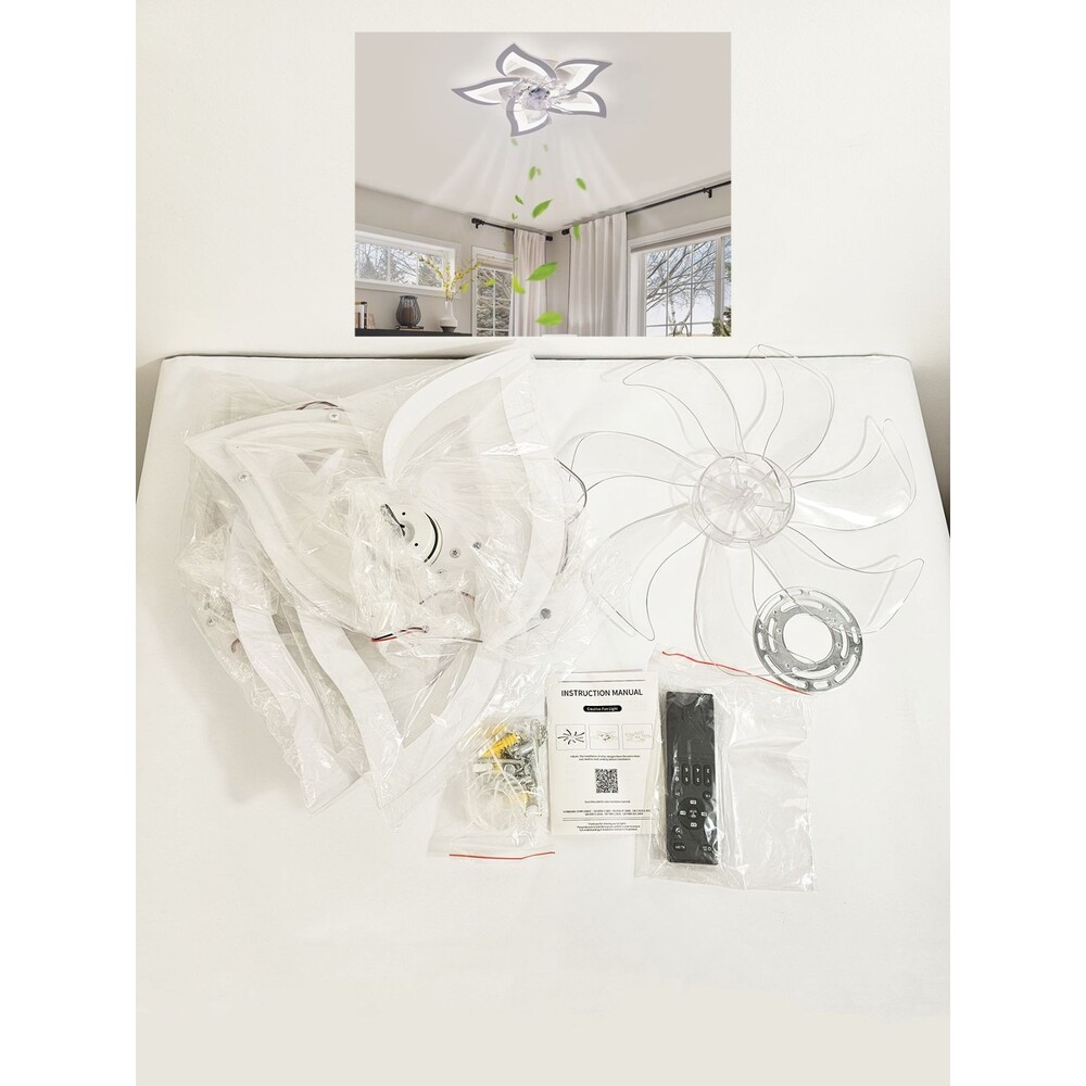 House of Hampton Dylahn Floral Blade Dimmable Ceiling Fan with Remote Control